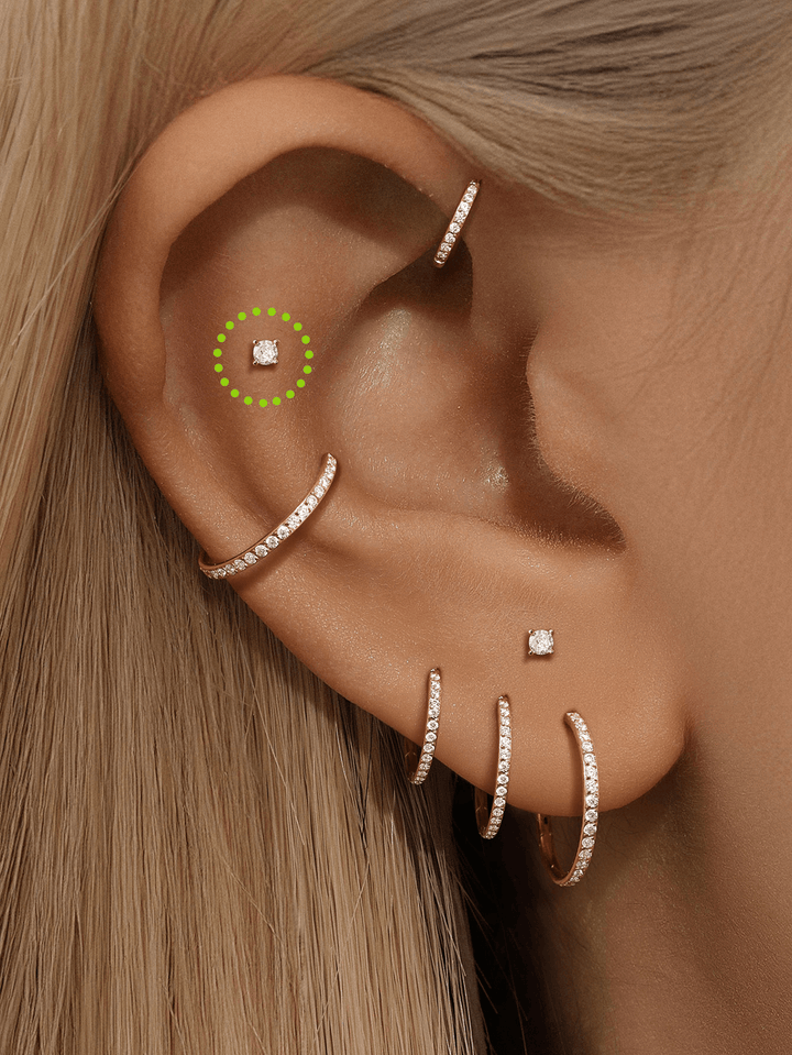 Gold Stud Earrings Sorcha with Ball Design