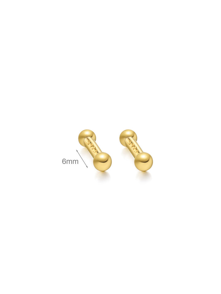 Gold Stud Earrings Sorcha with Ball Design