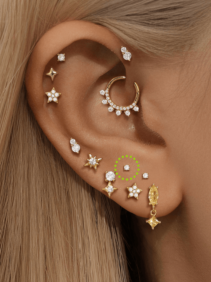 Gold Stud Earrings Sorcha with Ball Design