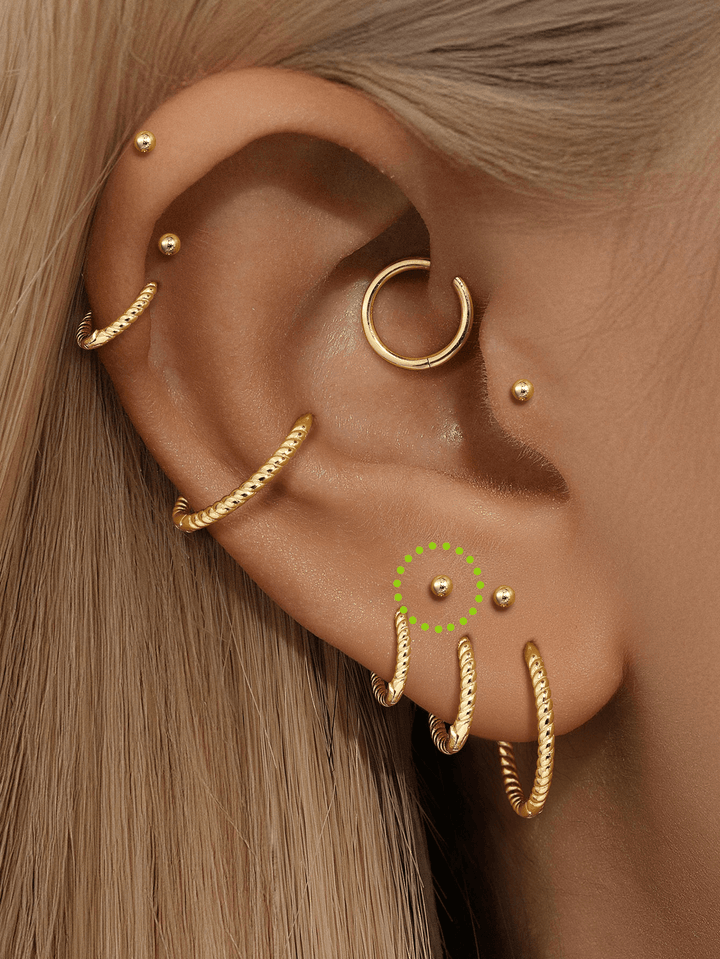 Gold Stud Earrings Sorcha with Ball Design