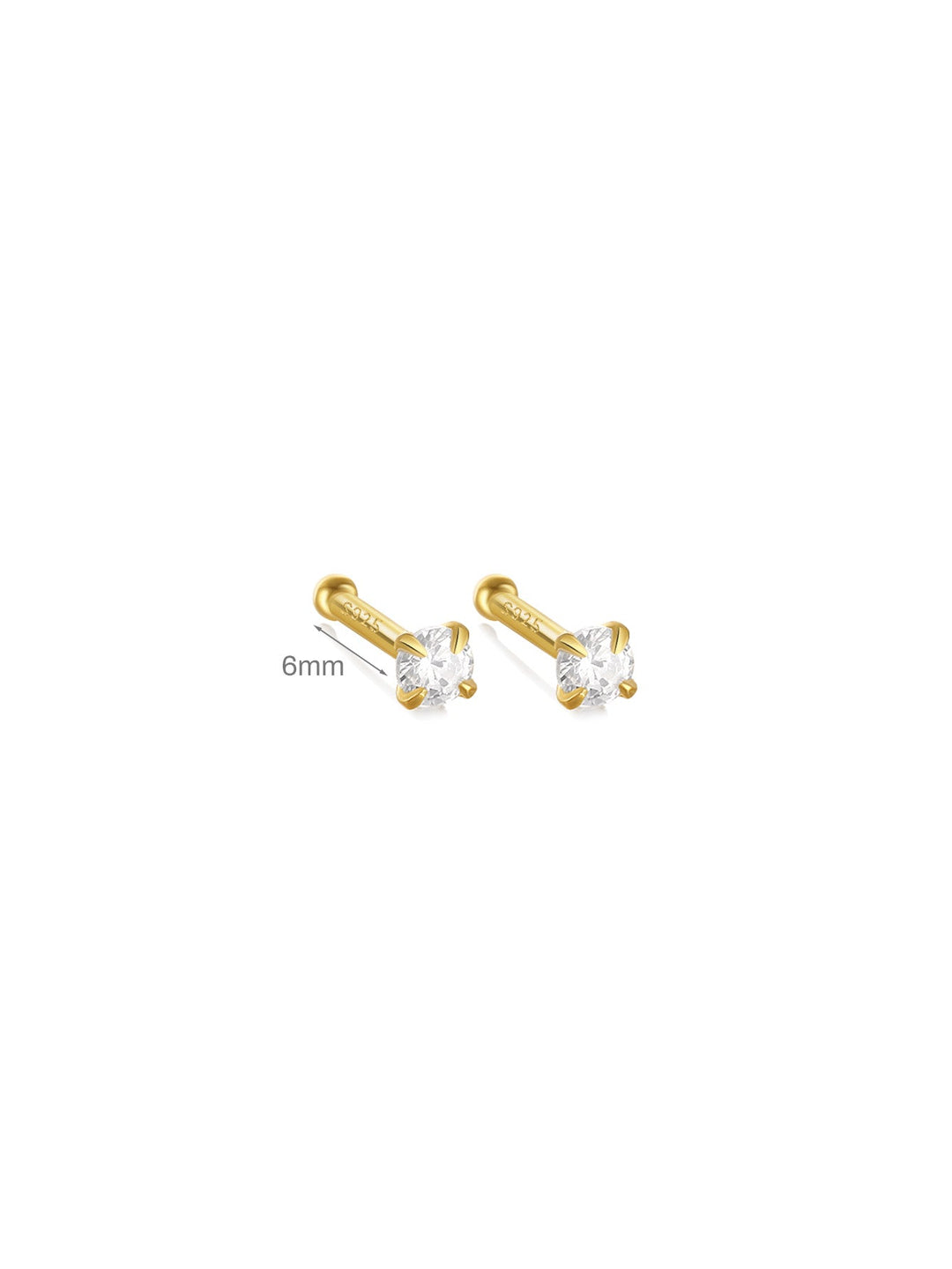 Gold Stud Earrings Sorcha with Ball Design
