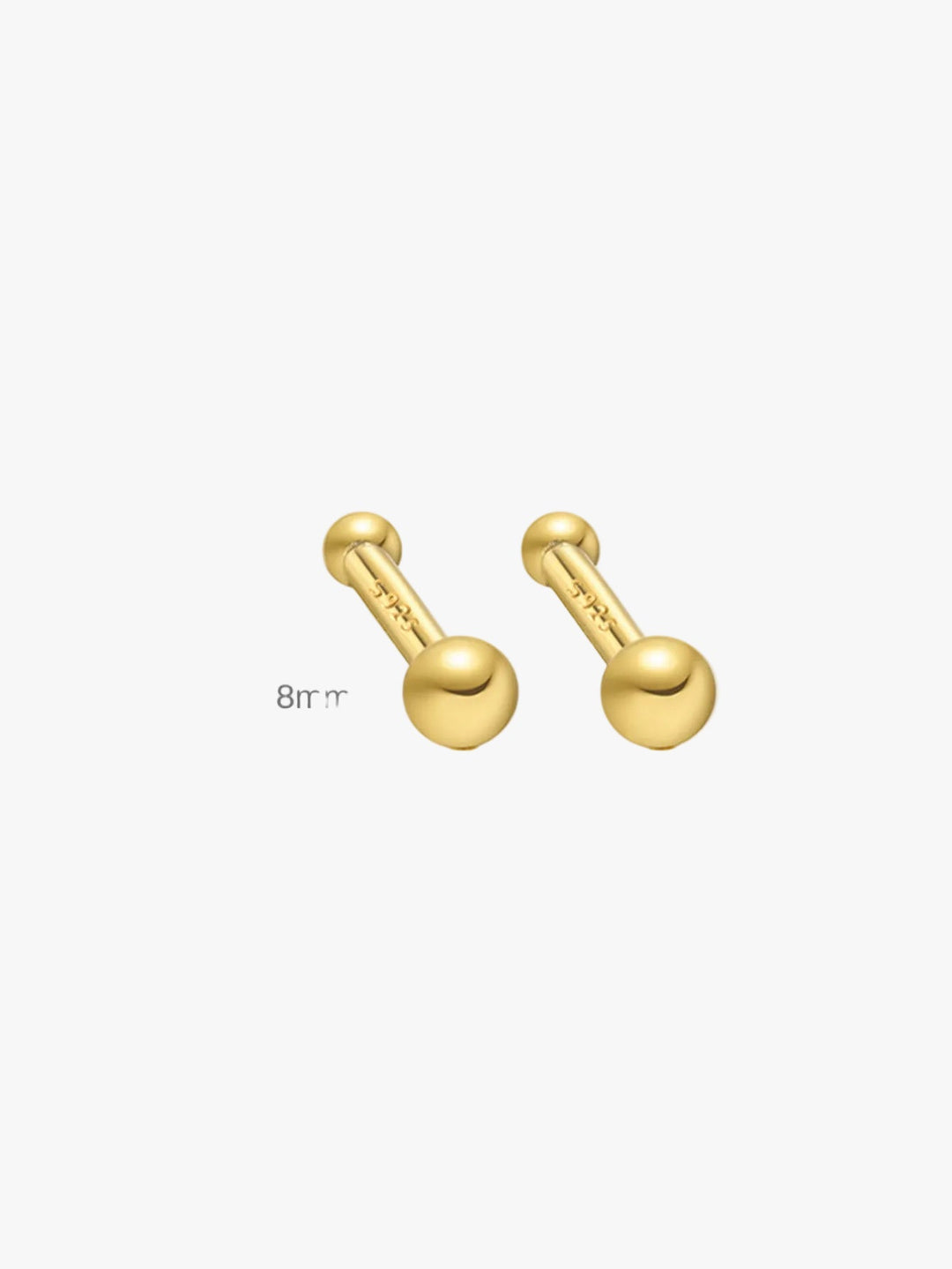 Gold Stud Earrings Sorcha with Ball Design