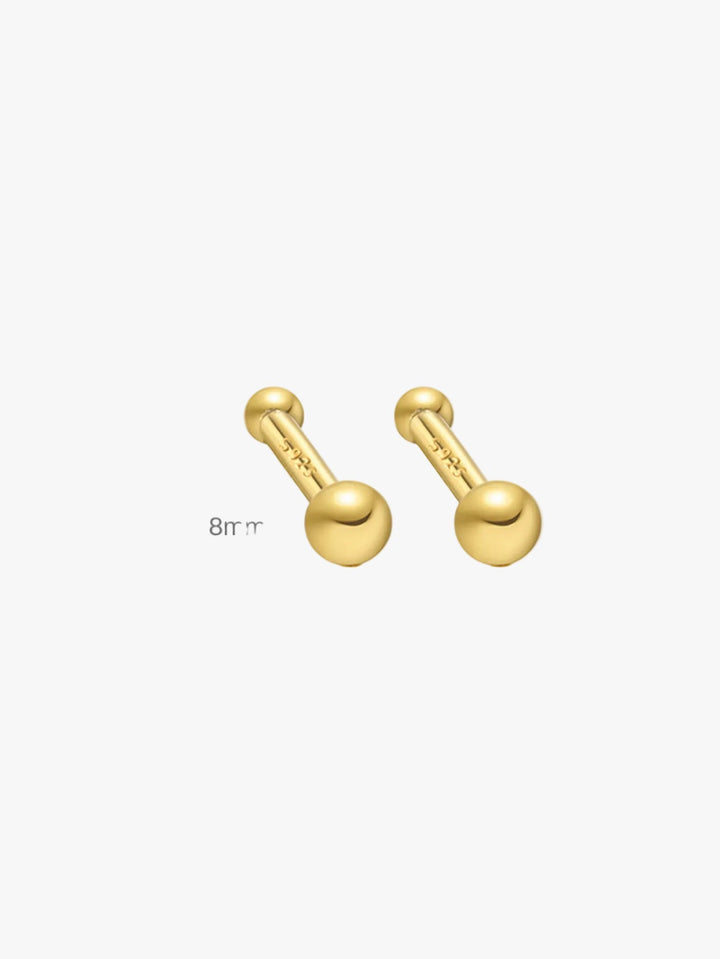 Gold Stud Earrings Sorcha with Ball Design