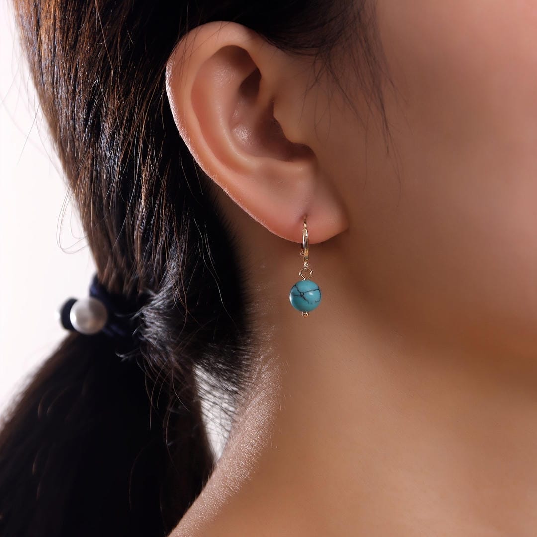 Gold Turquoise Drop Earrings Ailbhe
