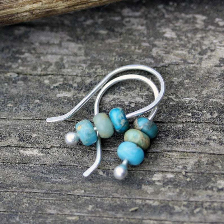 Silver Drop Earrings Sadhbh with Turquoise Stones