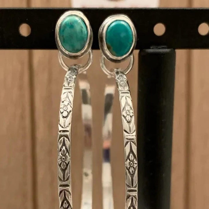 Silver Hoop Earrings Cobh with Carnelian