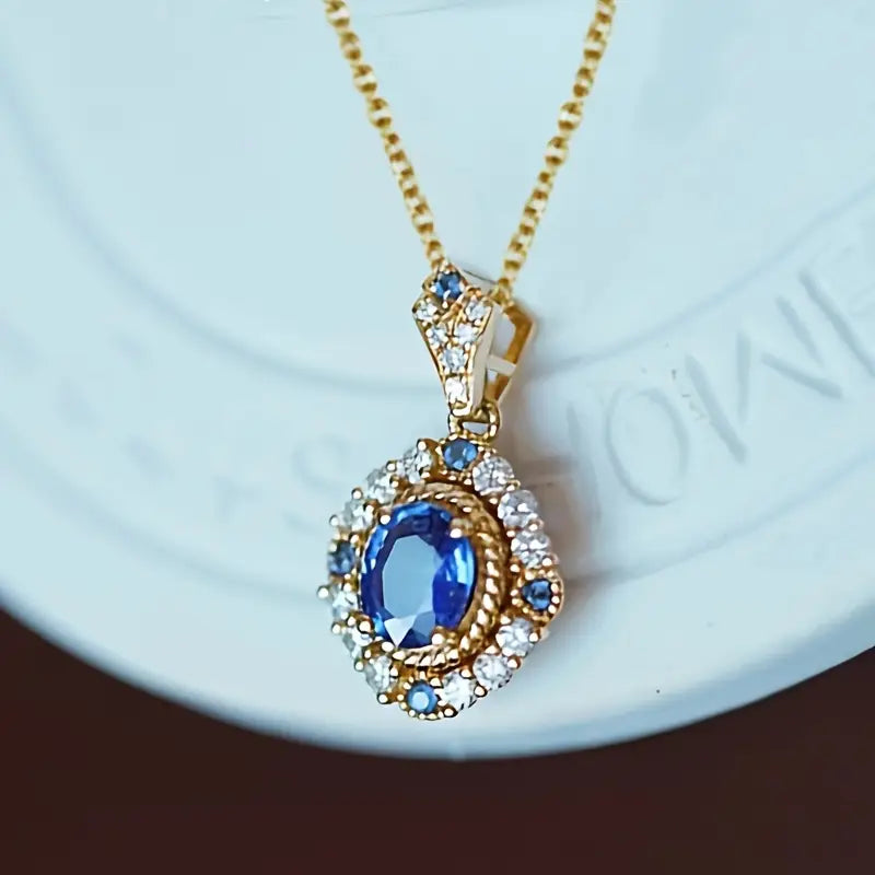Gold Necklace Fionnuala with Sapphire