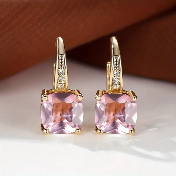Gold Drop Earrings Gráinne with Blue Sapphire