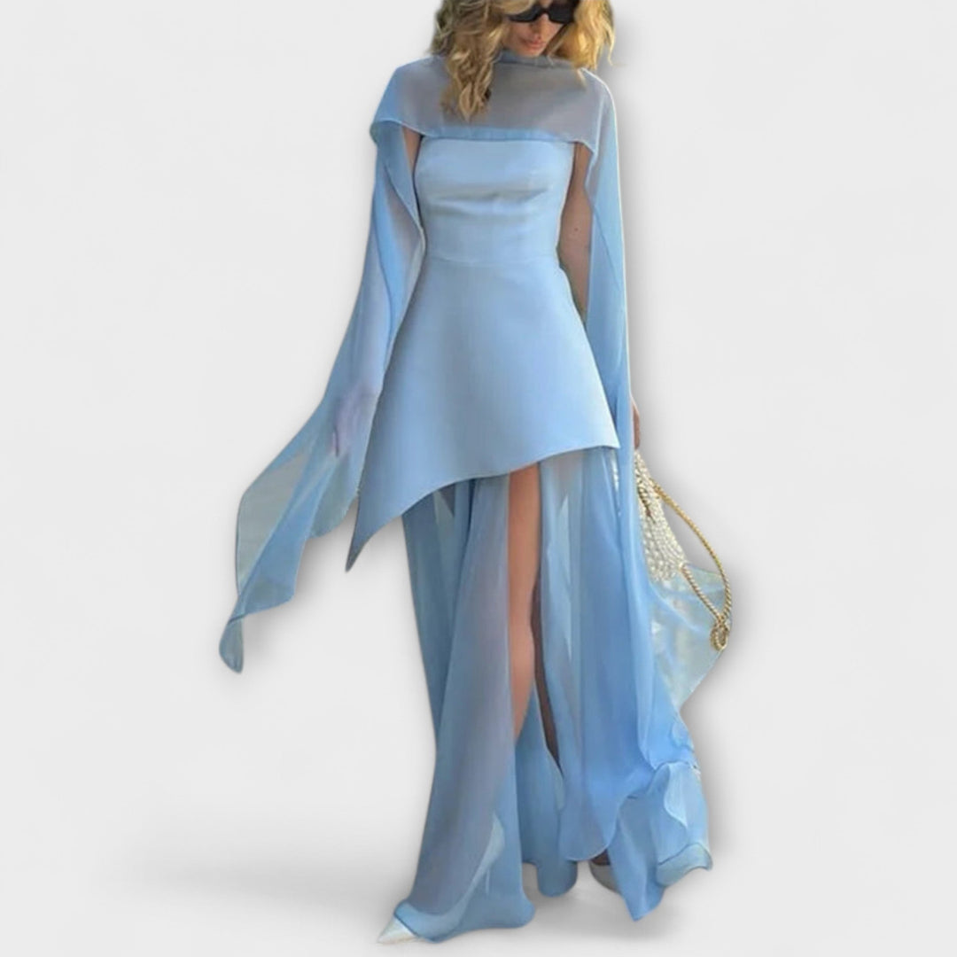 Goldie - Gelbes Chiffon-Maxikleid