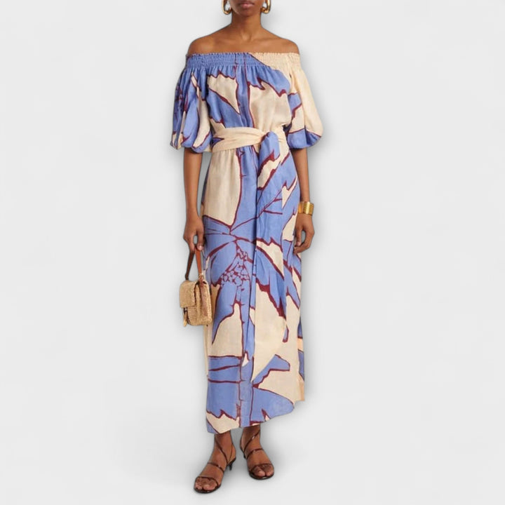 Georgia - Buntes Off-Shoulder-Maxikleid mit Print