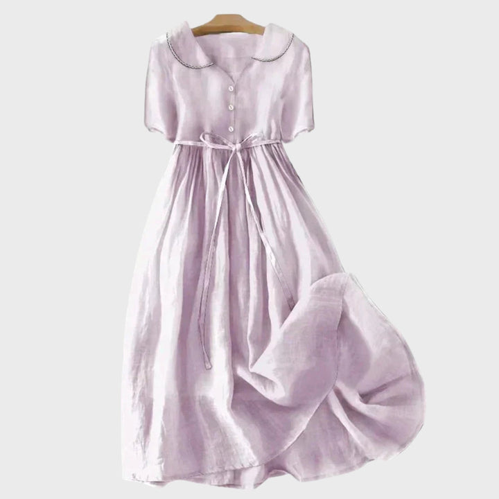 Fliederfarbenes Knopfleistenkleid