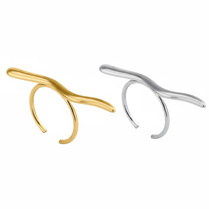 Gold & Silver Ring Cara with Branch Motif