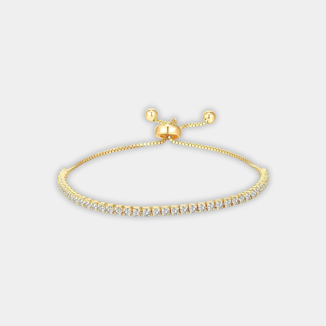 Gold Tennis Bracelet Deirdre with Zirconia