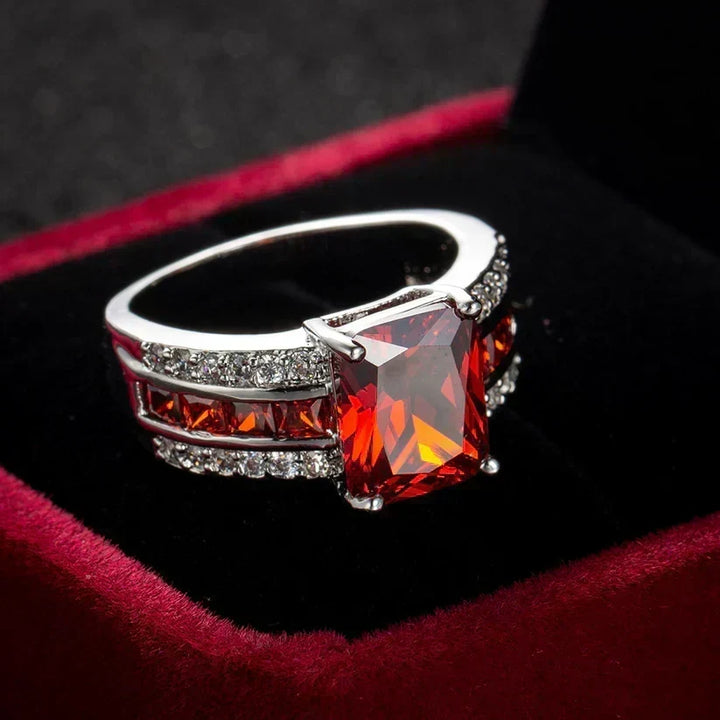 Silver Ring Áine with Ruby