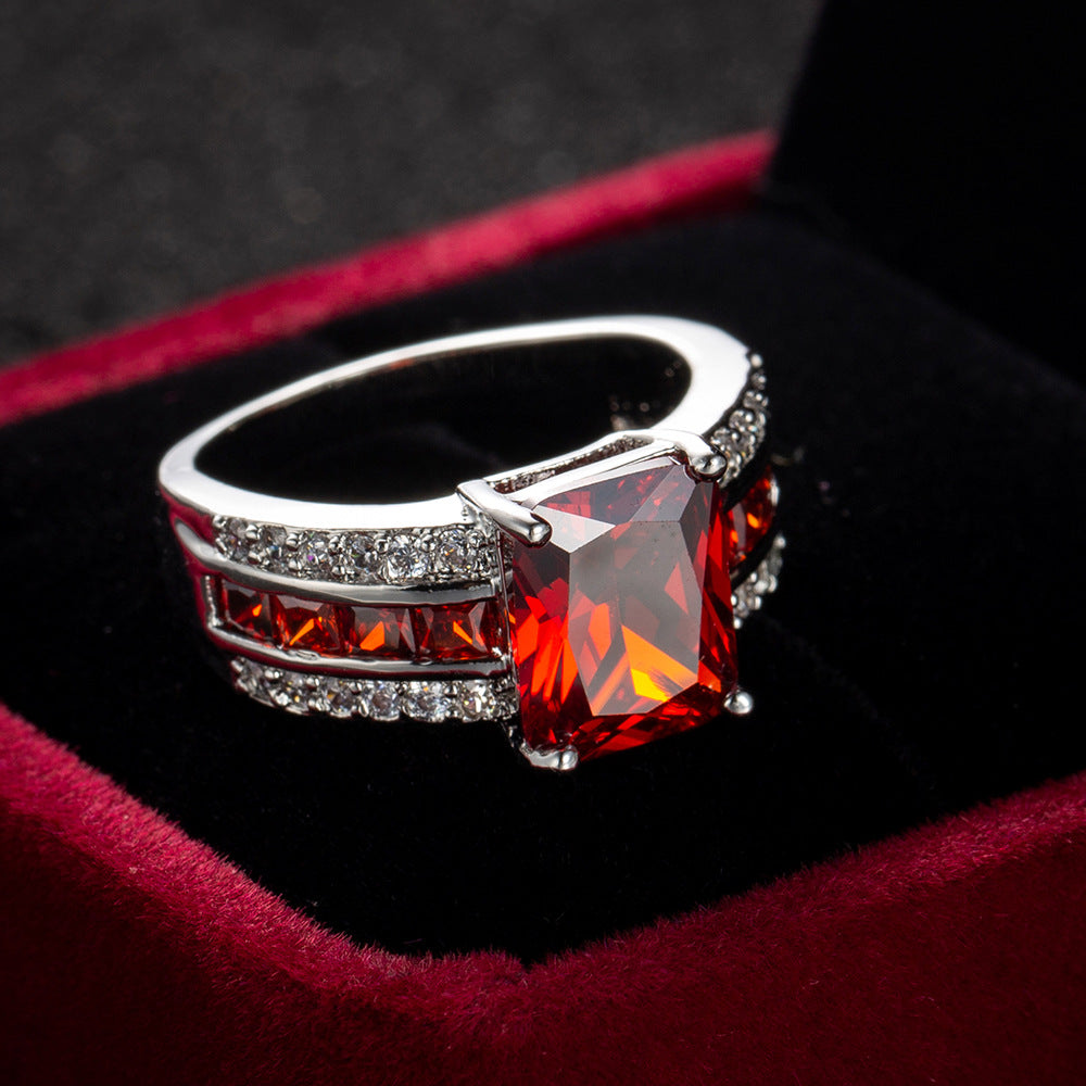 Silver Ring Eabha with Ruby