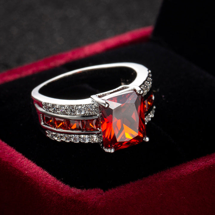 Silver Ring Eabha with Ruby
