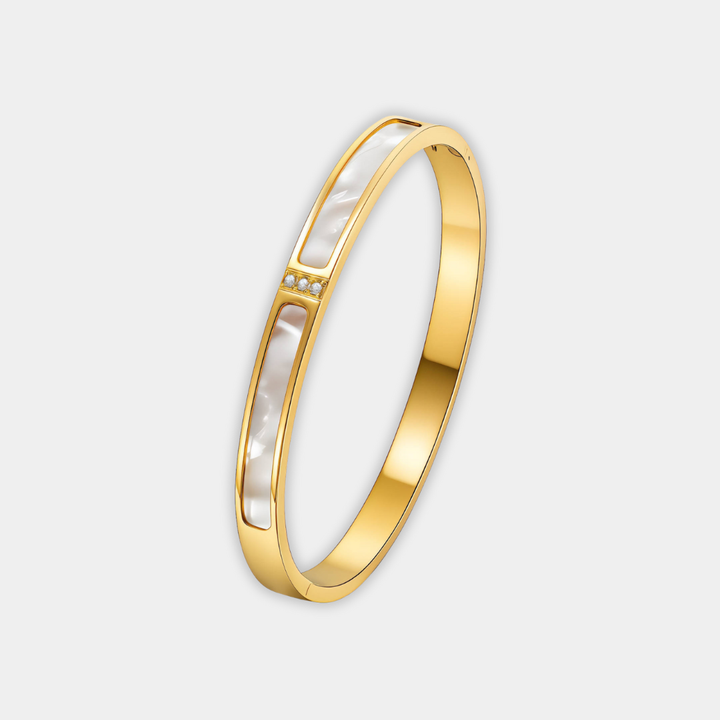 Gold Bangle Muirne with Mother-of-Pearl