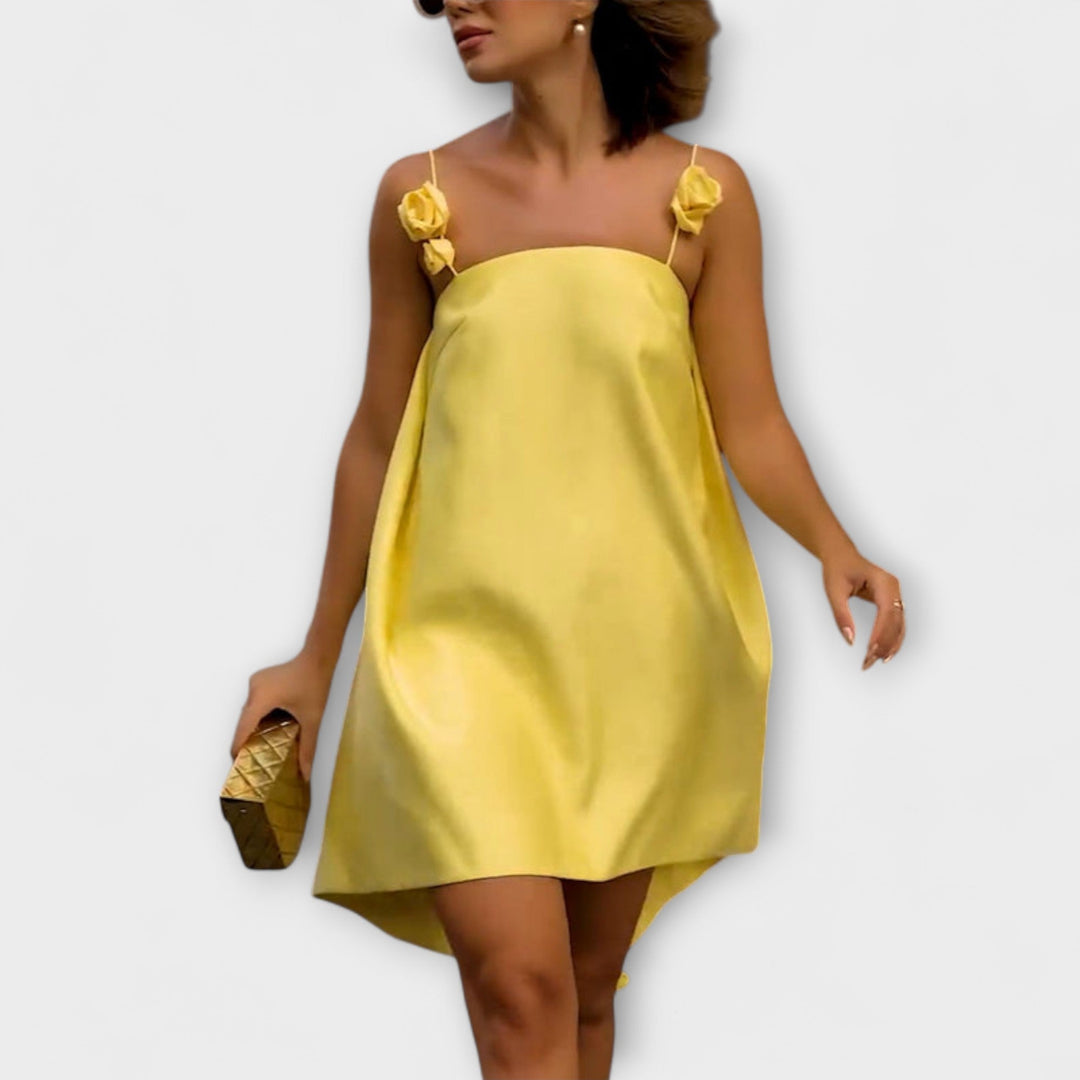 Jordan - Gelbes Mini-Kleid mit Trägern