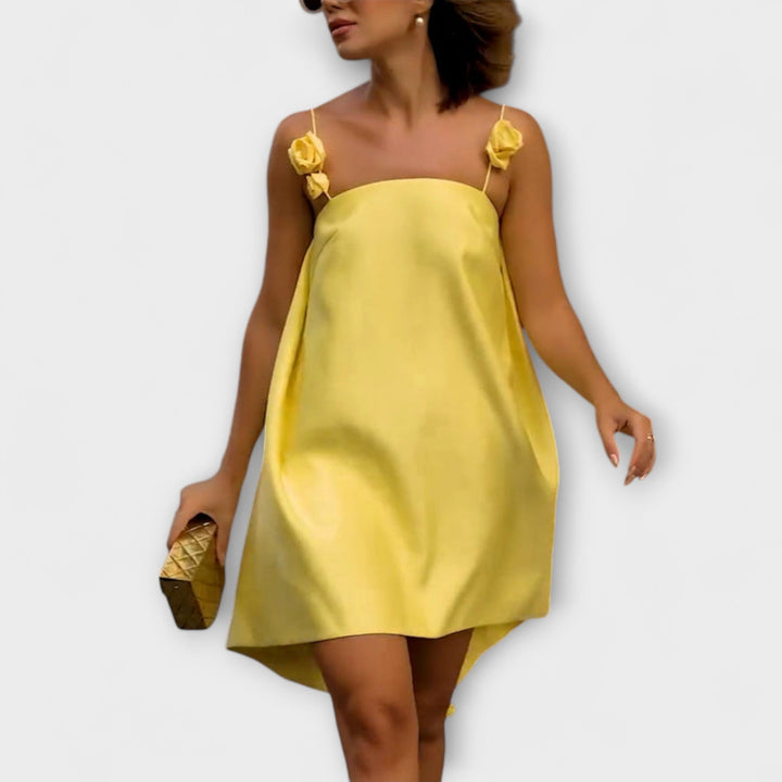 Jordan - Gelbes Mini-Kleid mit Trägern