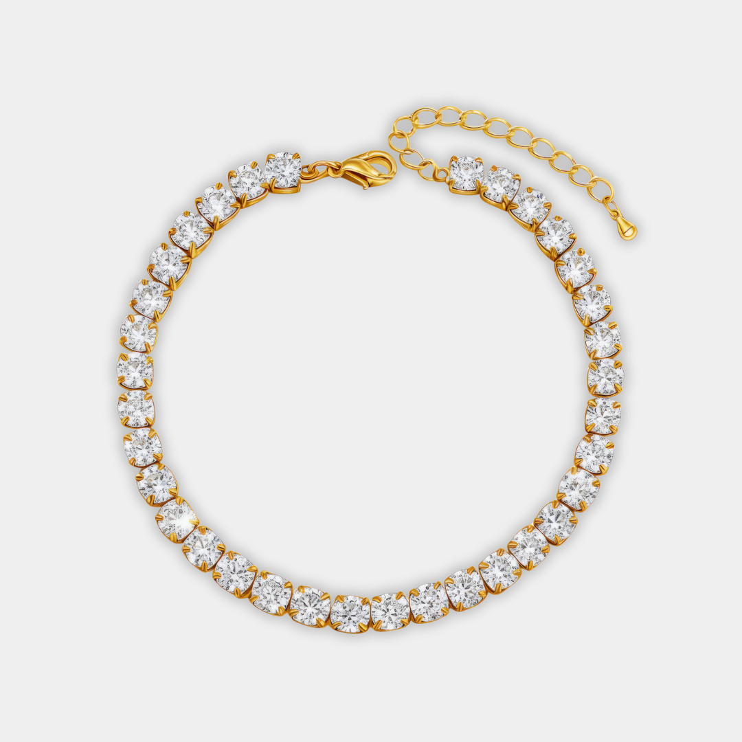 Gold Tennis Bracelet Treasa with Zirconia