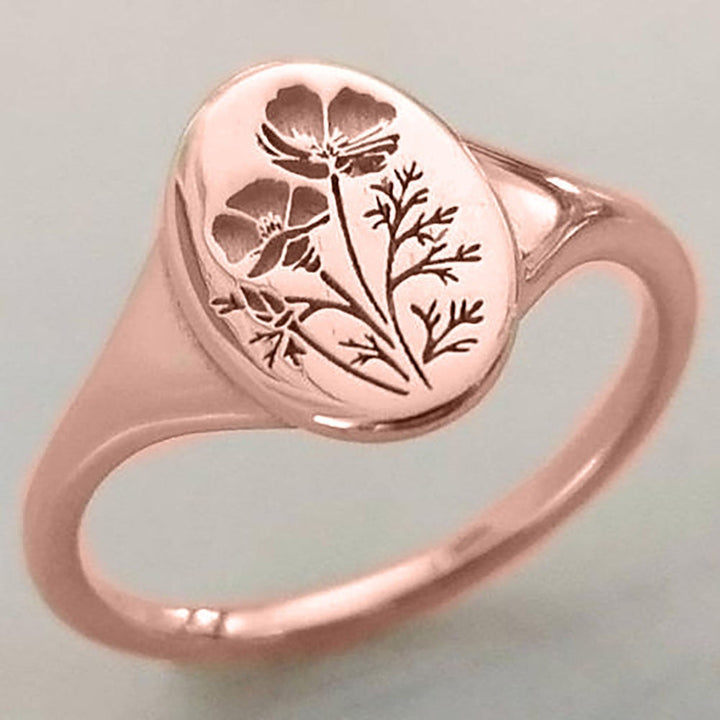 Silver Ring Fiadh with Floral Engraving