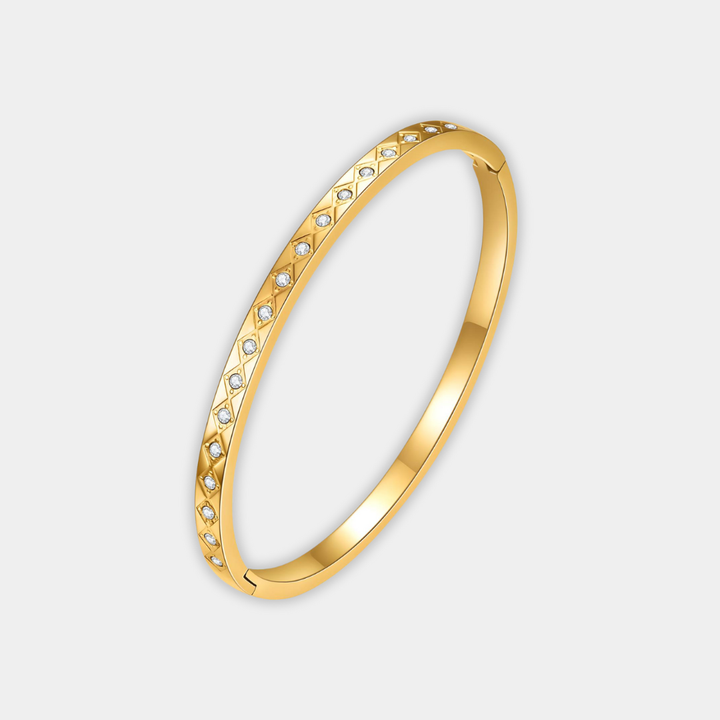 Gold Bangle Bracelet Siobhán with Zirconia