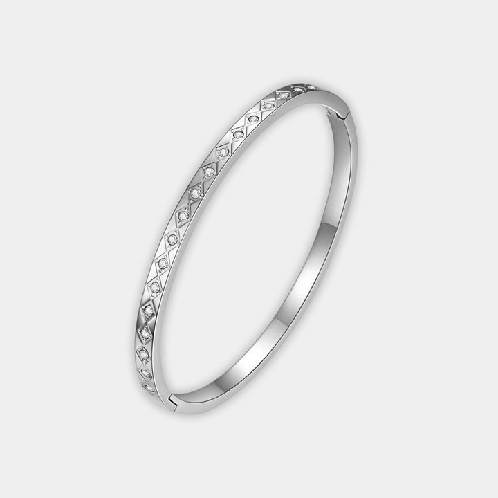 Gold Bangle Bracelet Siobhán with Zirconia