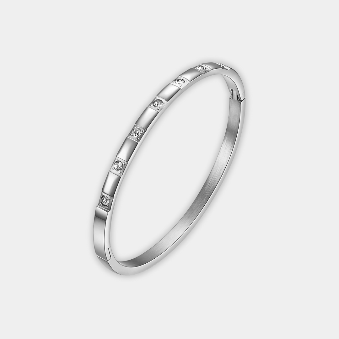 Stainless Steel Bangle Aoibhinn with Zirconia