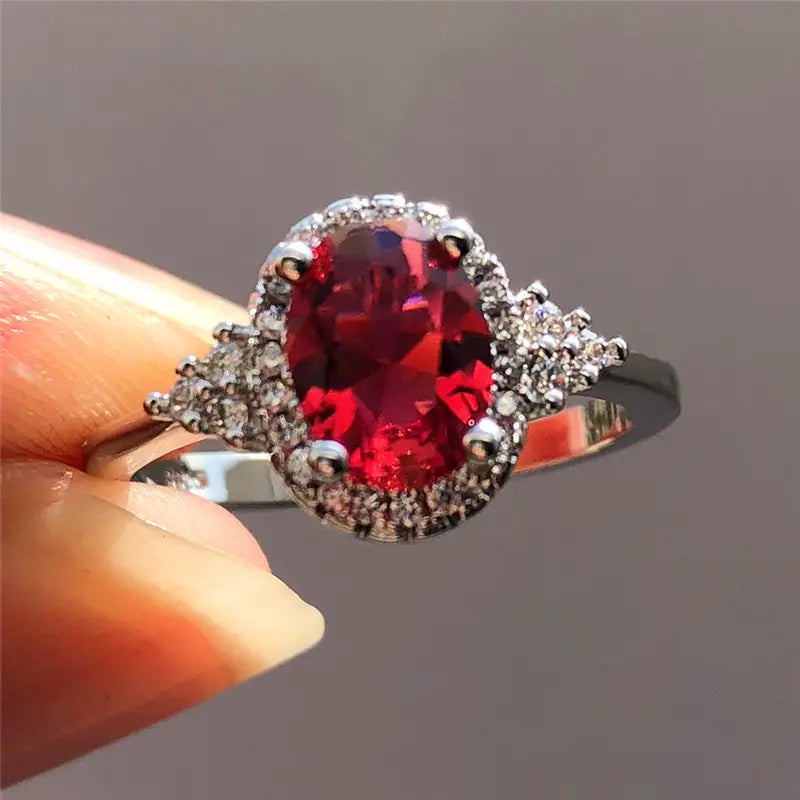 Black Gold Ring Dervla with Ruby