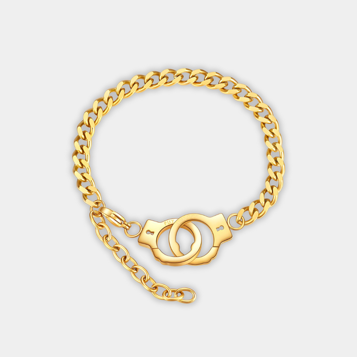 Gold Chain Bracelet Órla with Handcuffs