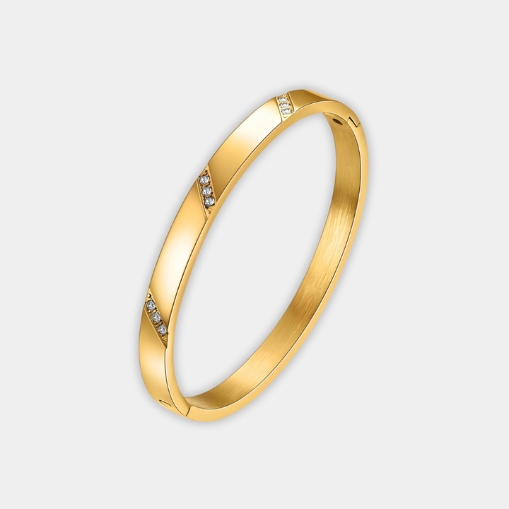 Gold Bangle Bracelet Aisling with Zirconia