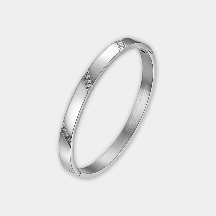 Gold Bangle Bracelet Aisling with Zirconia