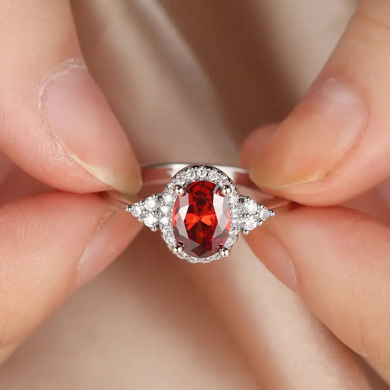 Black Gold Ring Dervla with Ruby
