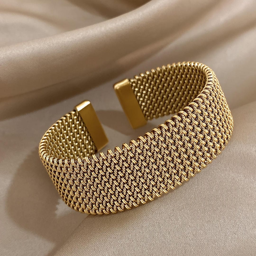 Gold Mesh Cuff Bracelet Aislinn