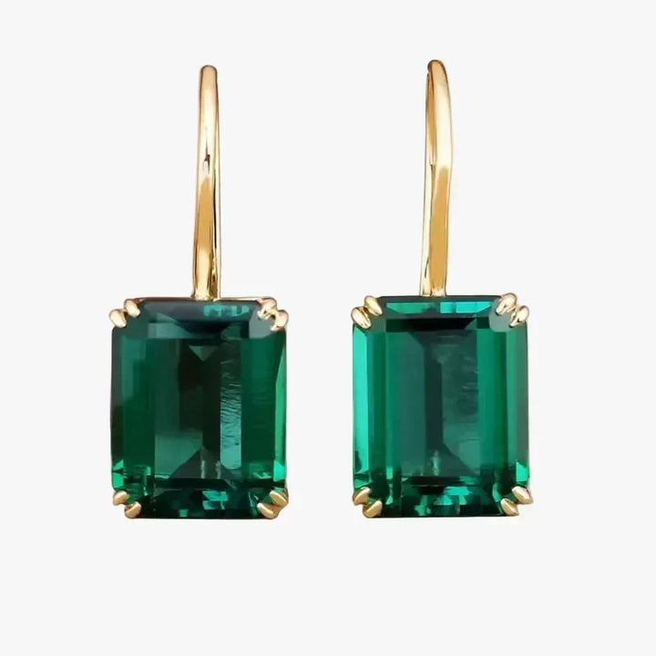 Gold Drop Earrings Fionnuala with Emerald