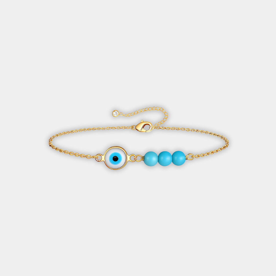 Gold Evil Eye Bracelet Saoirse with Turquoise