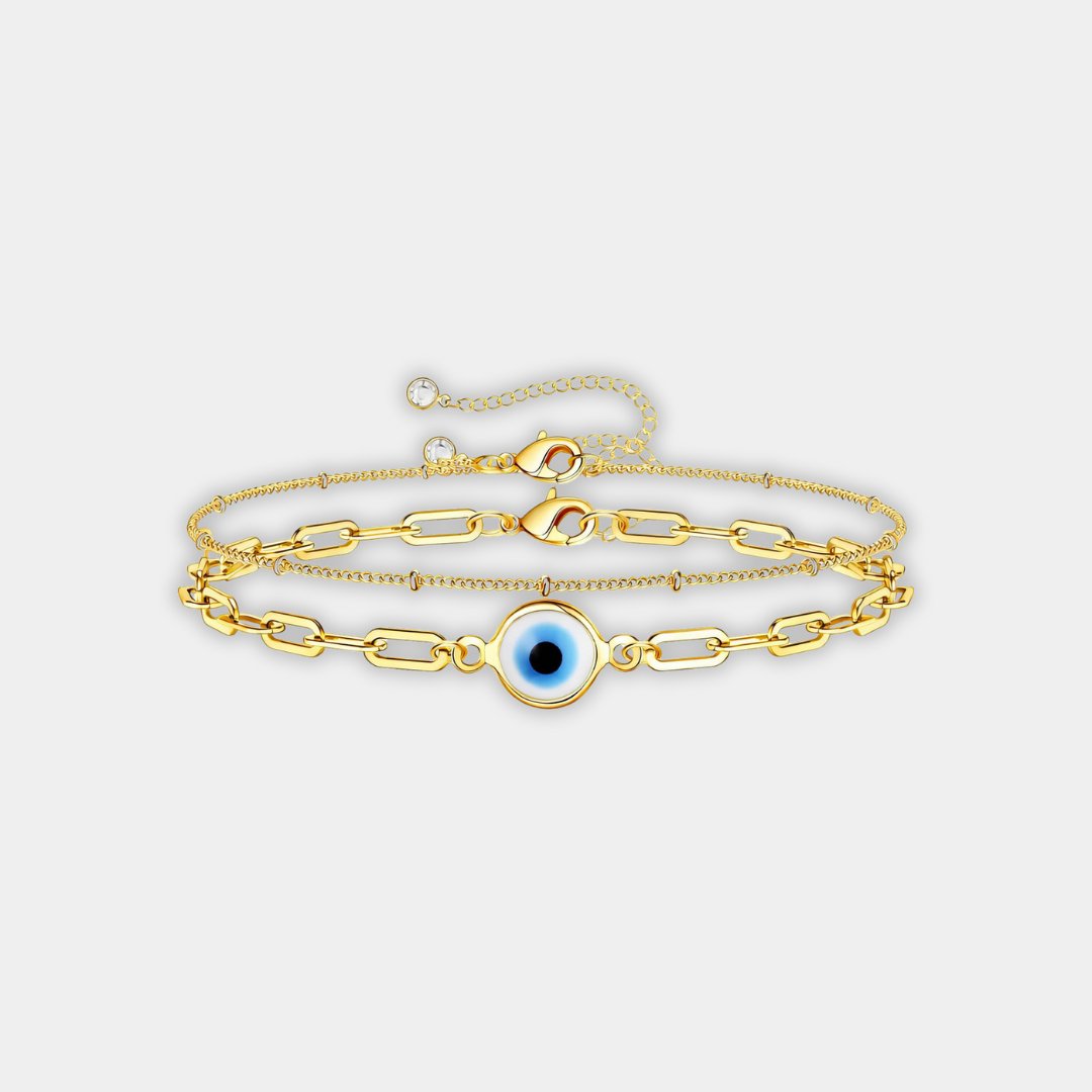 Gold Chain Bracelet Maeve with Evil Eye