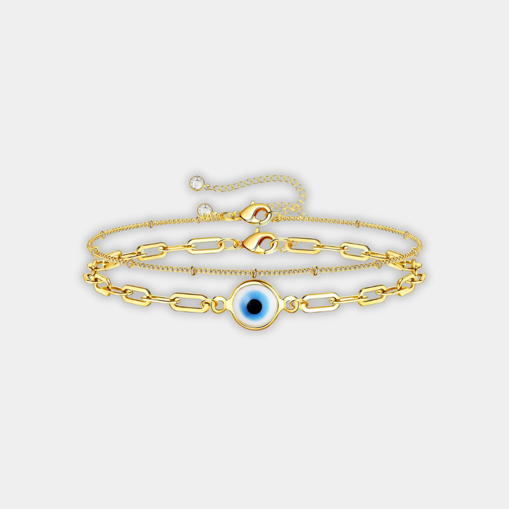 Gold Chain Bracelet Maeve with Evil Eye