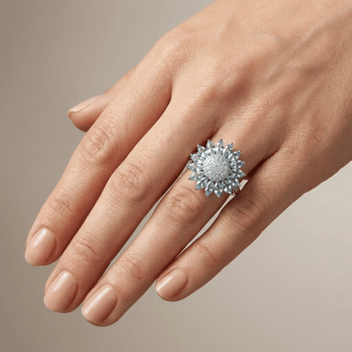 Silver Ring Béibhinn with Blue Topaz