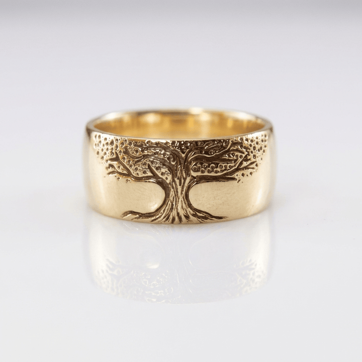 Silver Band Ring Fiadh with Tree of Life Motif