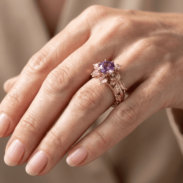 Rose Gold Ring Sorcha with Amethyst