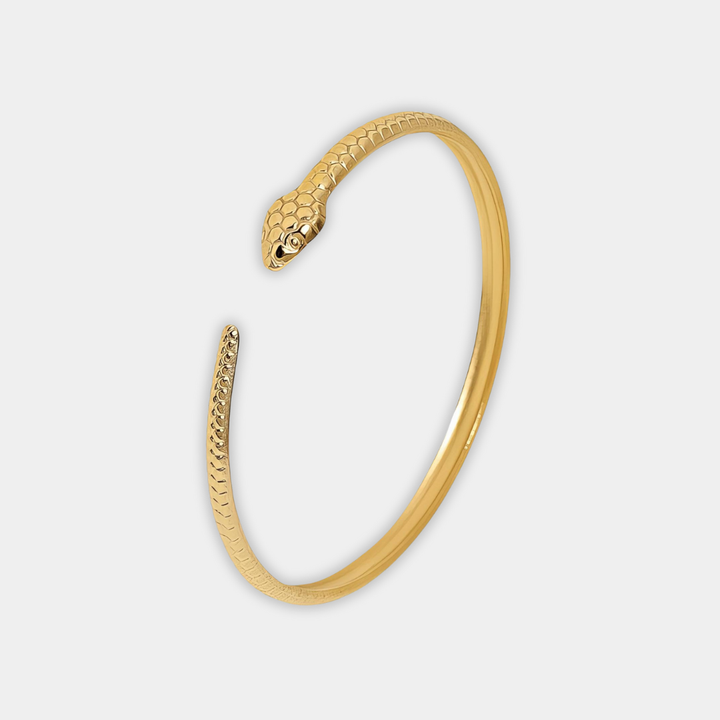 Gold Cuff Bracelet Maeve with Snake