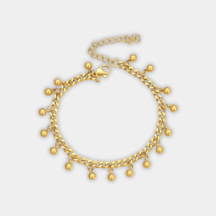 Gold Charm Bracelet Sorcha with Beads
