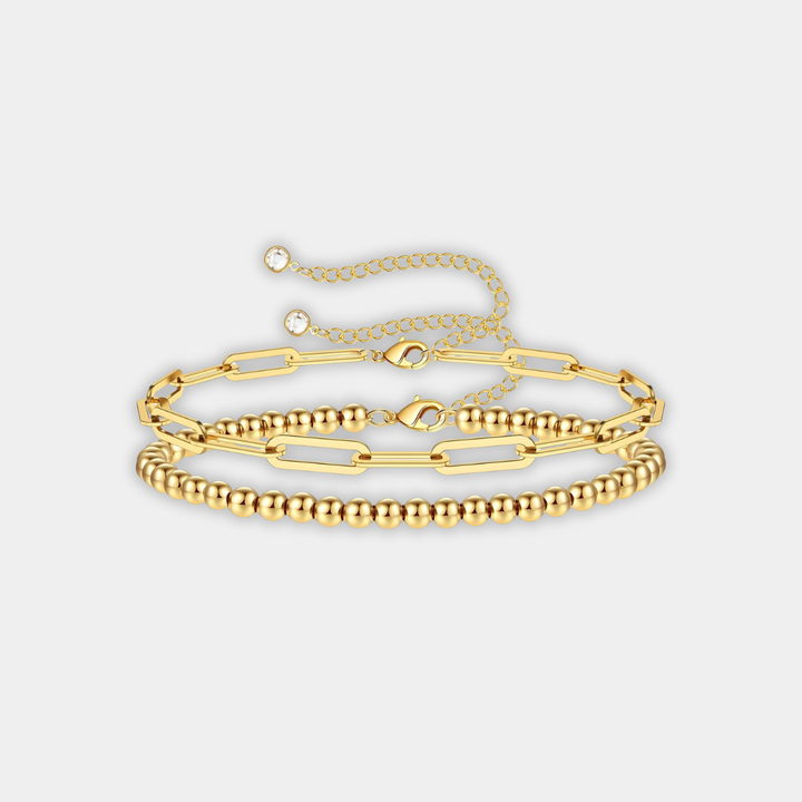 Gold Beaded Chain Bracelet Áine