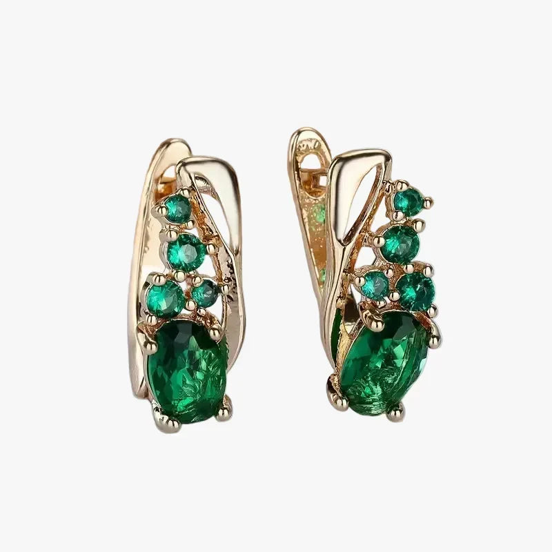Gold Drop Earrings Fionnuala with Emerald