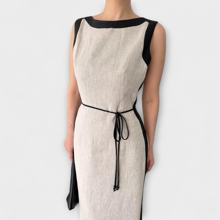 Irene - Cremefarbenes ärmelloses Kleid