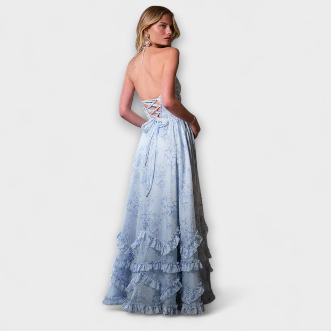 Luzie - Rosa langes fliessendes Kleid