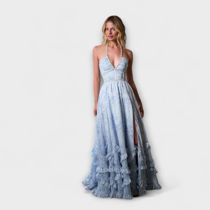 Luzie - Rosa langes fliessendes Kleid