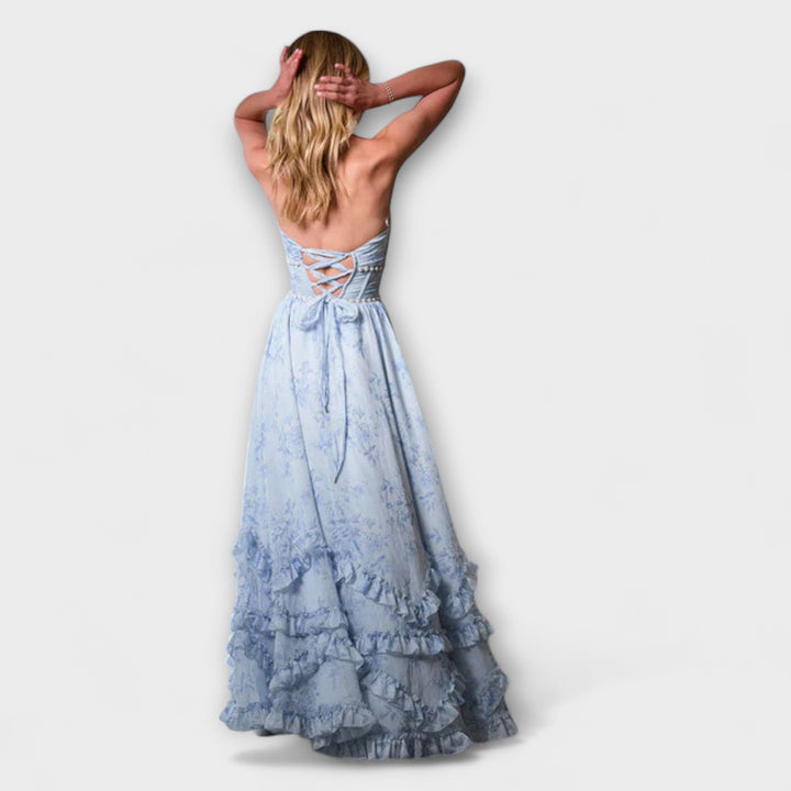 Luzie - Rosa langes fliessendes Kleid