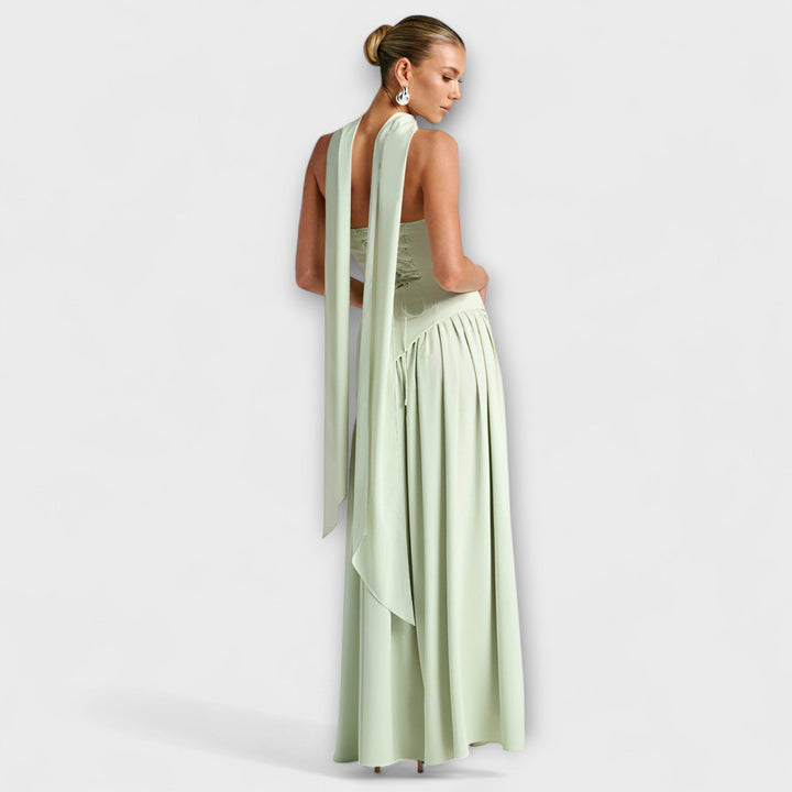 Tessa - Gelbes Maxikleid mit Schlitz